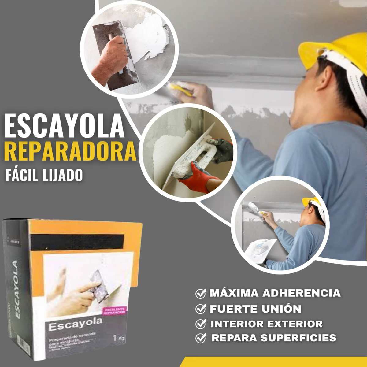 Escayola Altamente Adherente para Molduras y Trabajos Finos