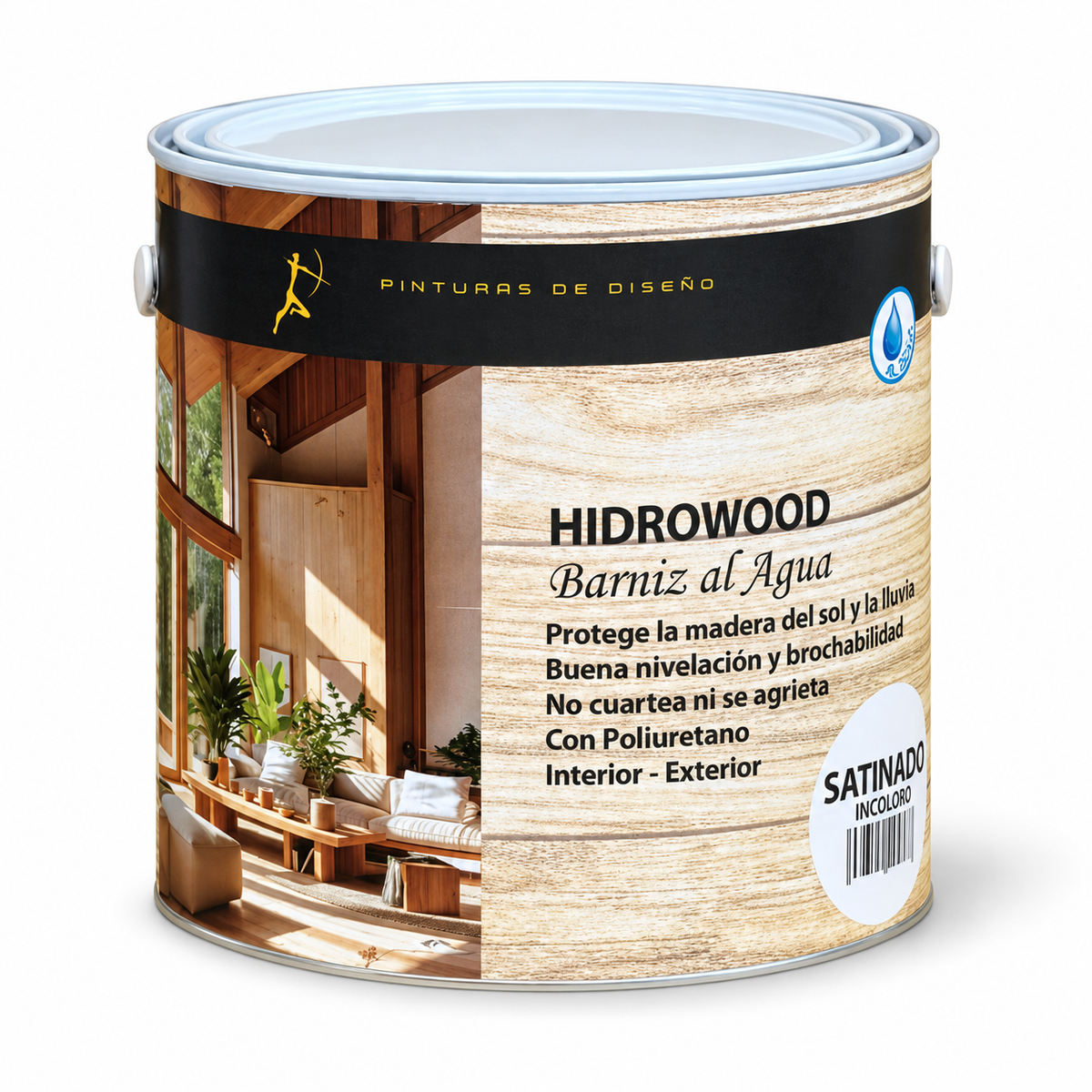 BRILLO - Barniz al Agua Hidrowood para Madera