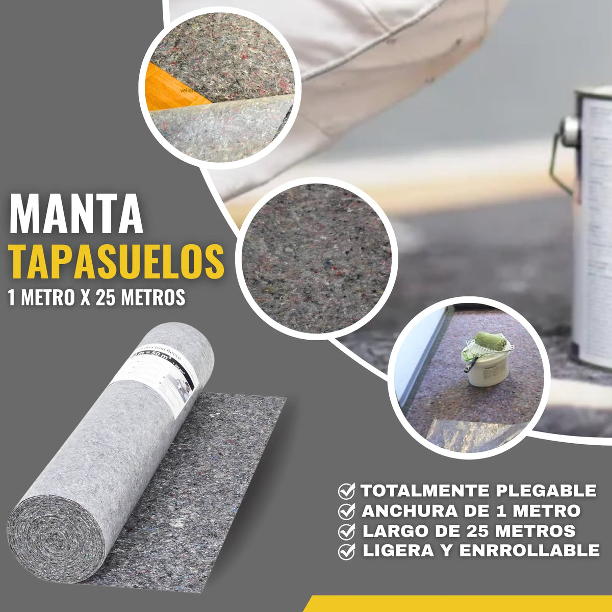 Manta Cubre Suelos Protectora para Obras y Trabajos de Pintura