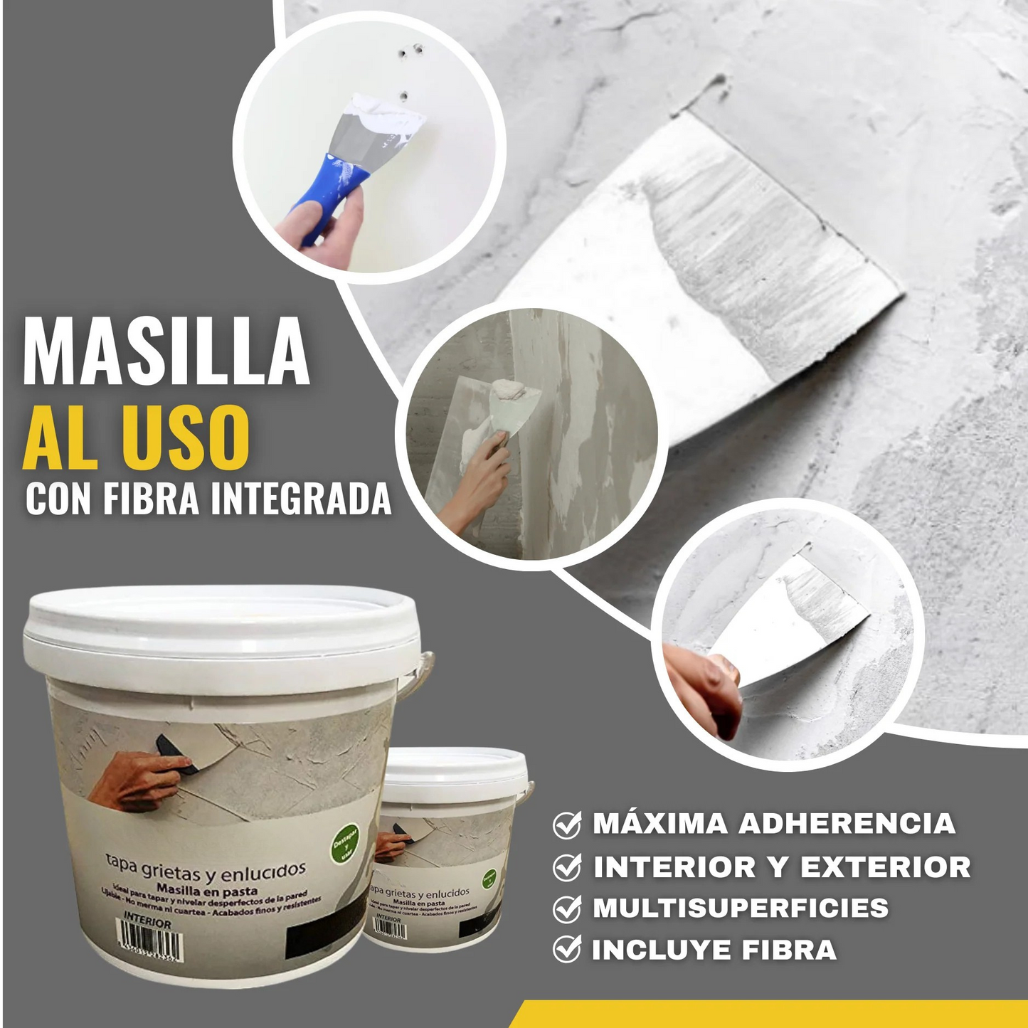 MASILLA EN PASTA - AL USO ULTRA RESISTENTE CON FIBRA
