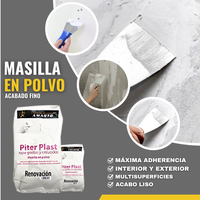 Masilla en Polvo Piter Plast Acabado Fino Alisado Profesional