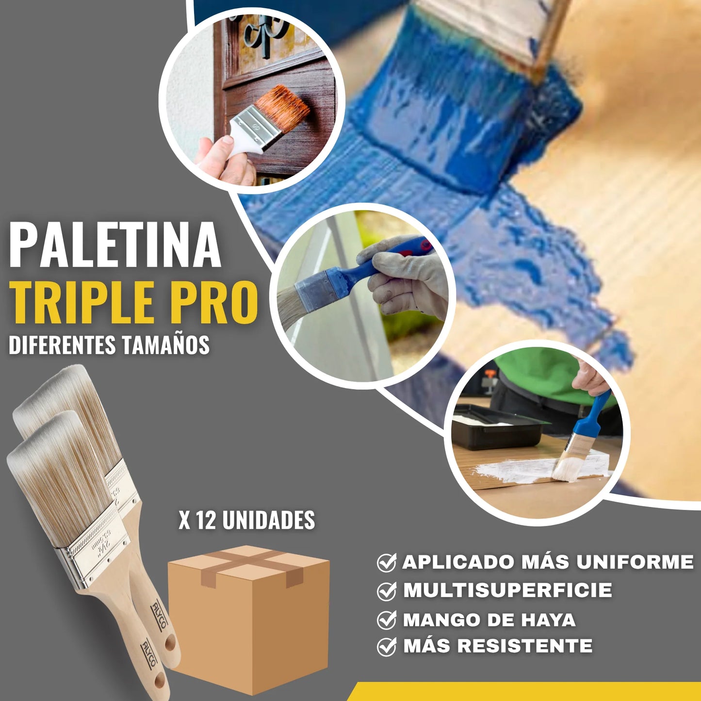 PALETINA TRIPLE PRO DE 9 A 33  CM (12U)