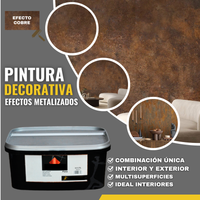 Pintura Decorativa Efecto Metal Brillante para Paredes y Muebles