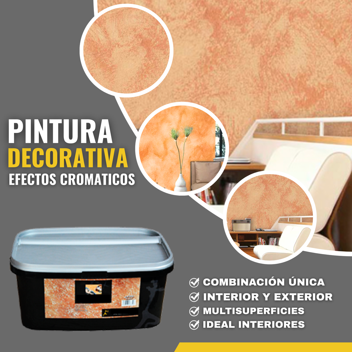 Pintura Decorativa Tierras di Roma para Paredes Mediterráneas