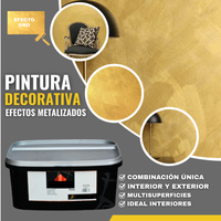 Pintura Decorativa Efecto Metal Brillante para Paredes y Muebles