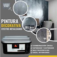 Pintura Decorativa Efecto Metal Brillante para Paredes y Muebles