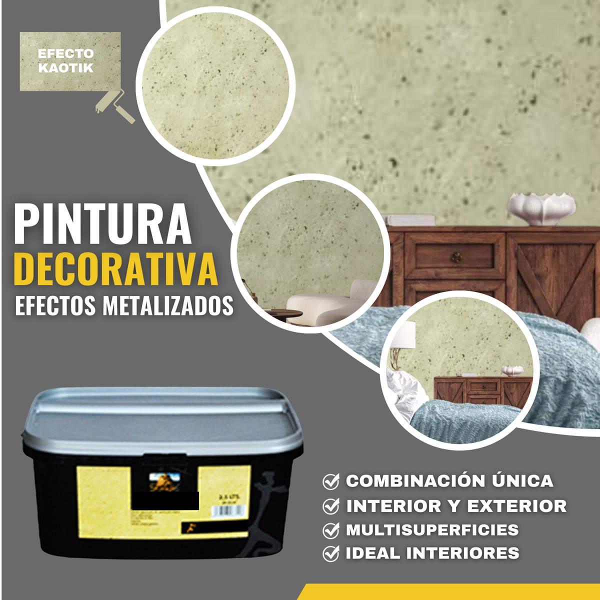 Pintura Decorativa Gótiko Oscura con Reflejos para Salones de Diseño