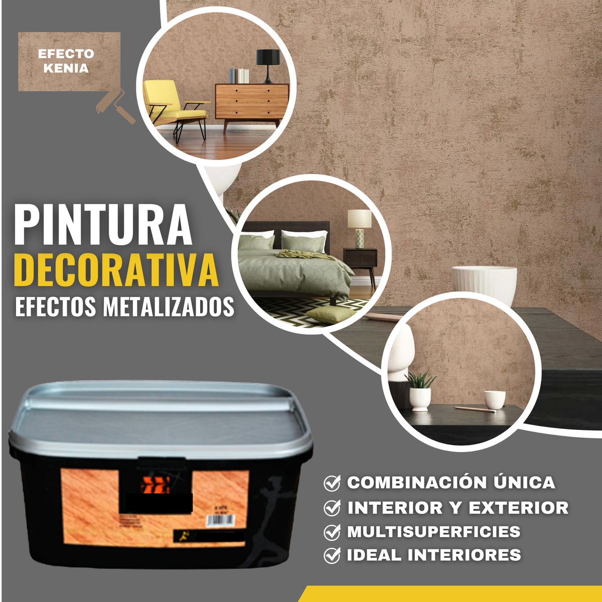 Pintura Decorativa Kenia Efecto Safari Textura Arenosa