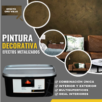 Pintura Decorativa Efecto Metal Brillante para Paredes y Muebles