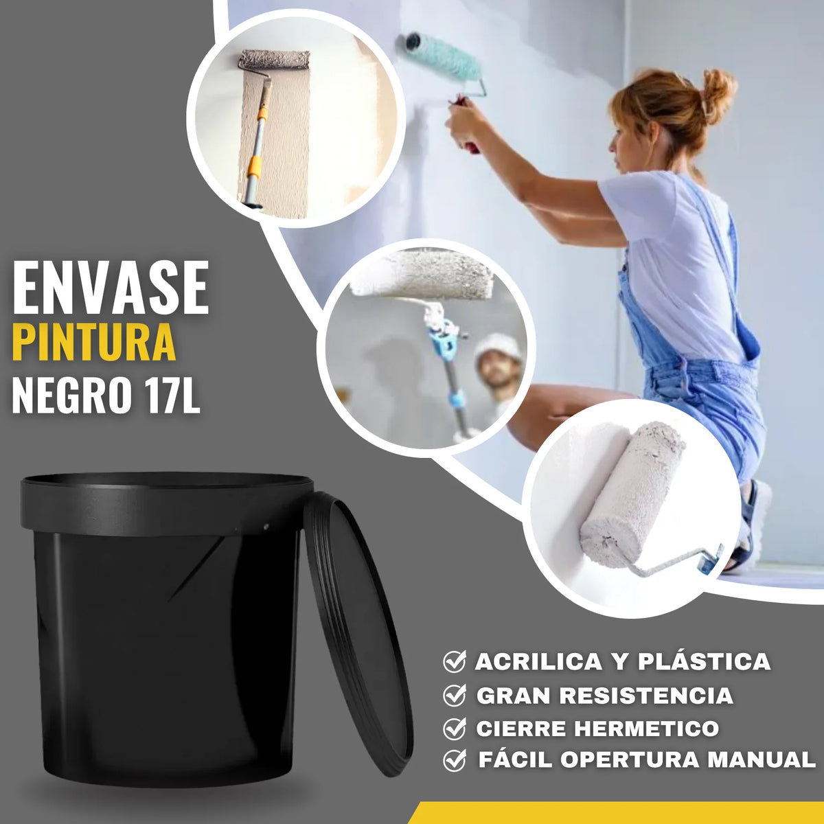 Envase de Pintura Reciclado Auxiliar para Trasvase y Mezclas