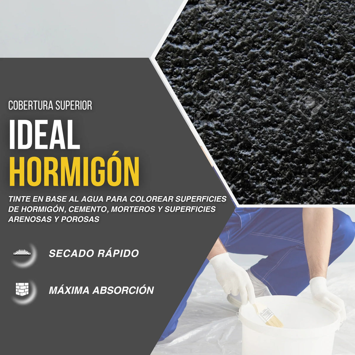 TINTA NEGRA PARA MEZCLA HORMIGÓN | Snappyblue®