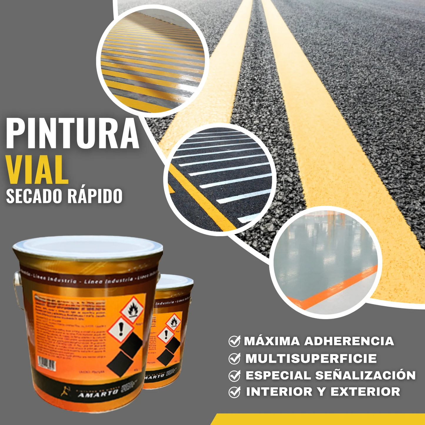 PINTURA VIAL ESPECIAL PAVIMENTOS  22kg | Snappyblue®