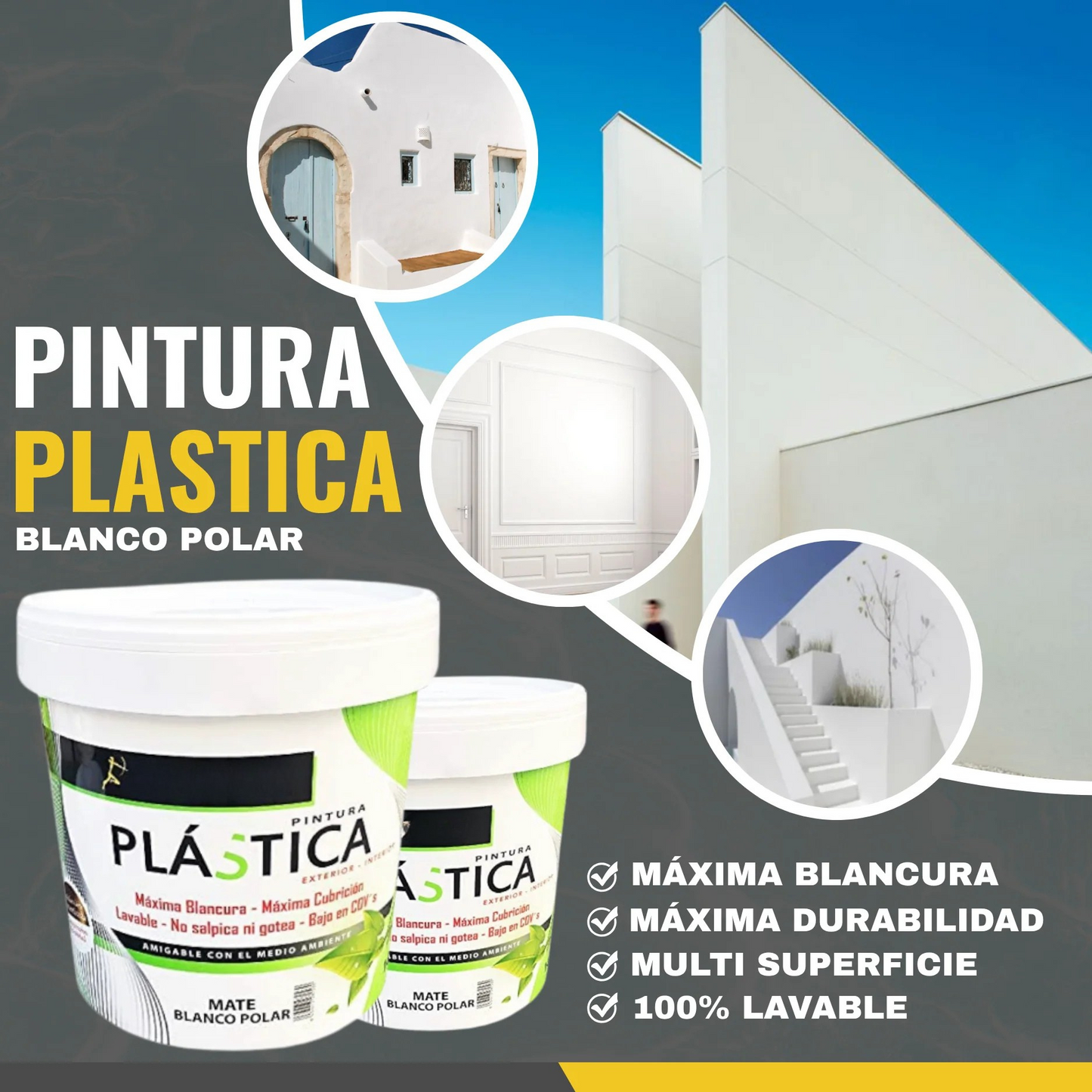 PINTURA PLÁSTICA MATE BLANCO POLAR | Snappyblue®