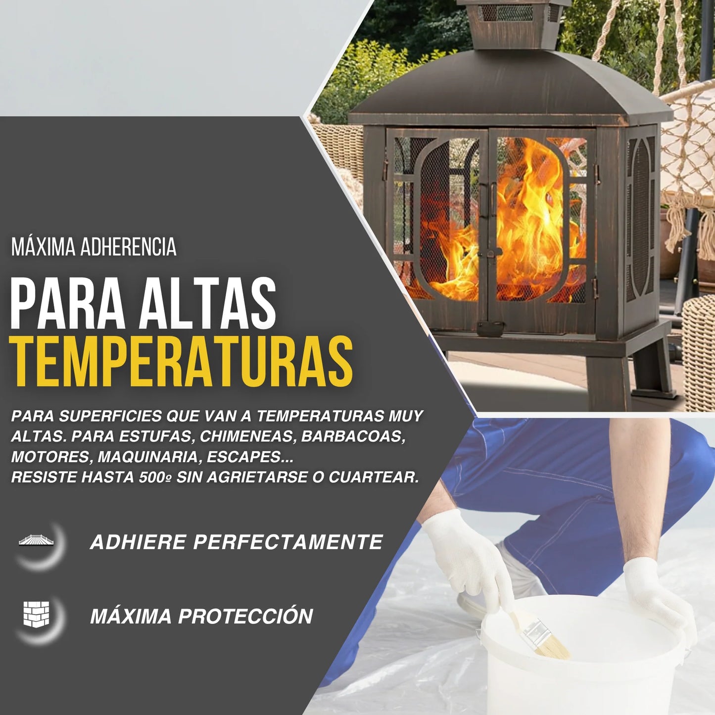 PINTURA ANTICALÓRICA 500º NEGRA | Snappyblue®