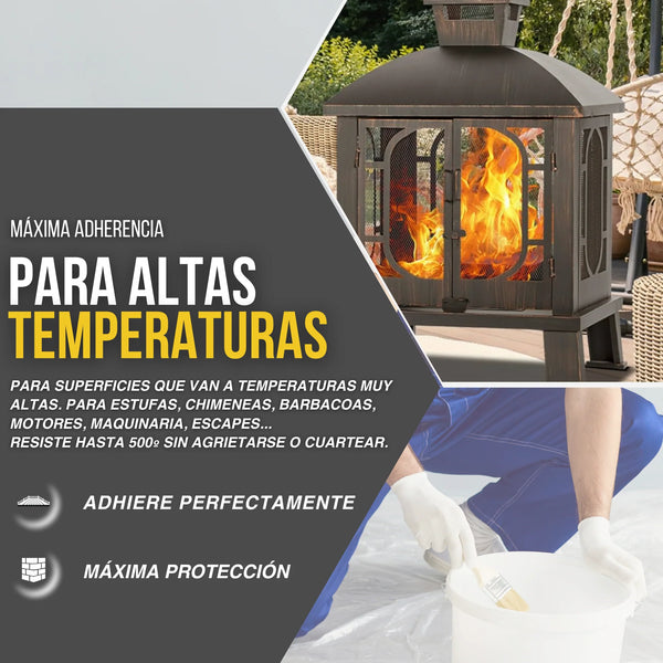 Pintura Anticalor 500° para Estufas, Chimeneas y Barbacoas