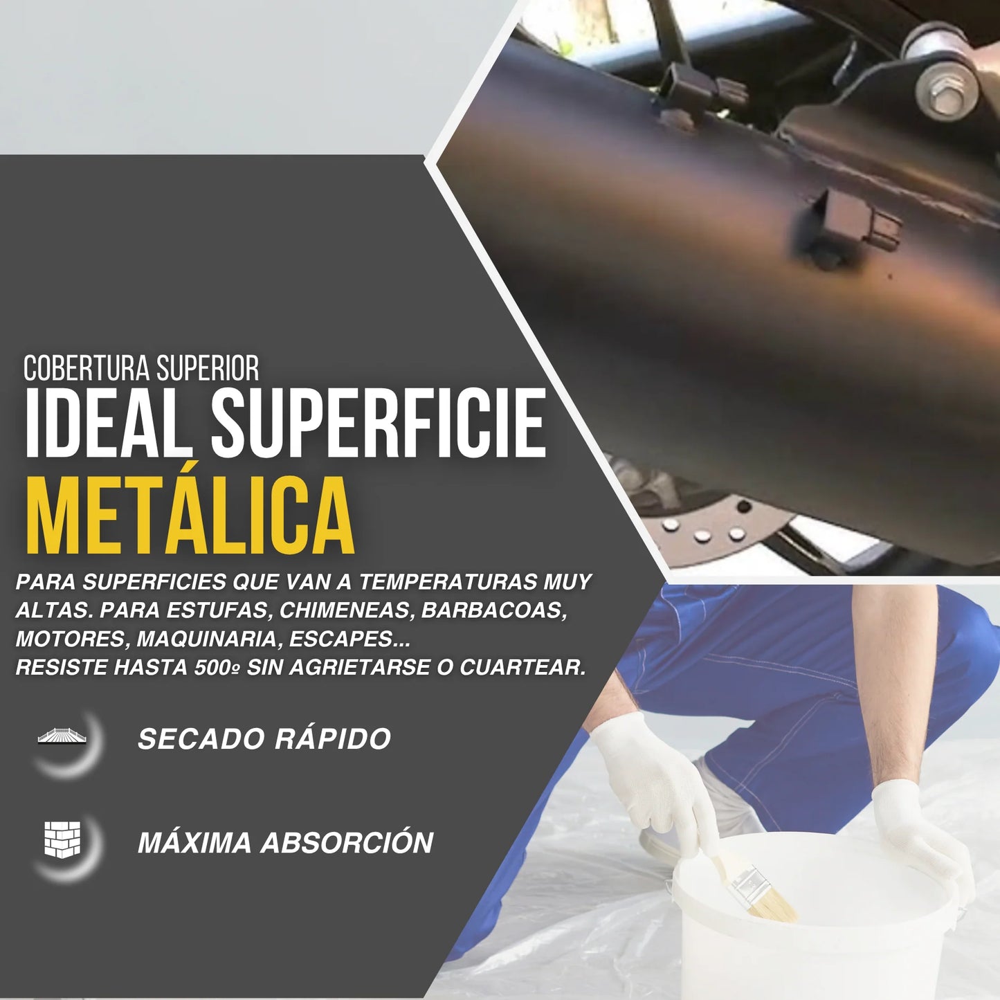 PINTURA ANTICALÓRICA 500º NEGRA | Snappyblue®