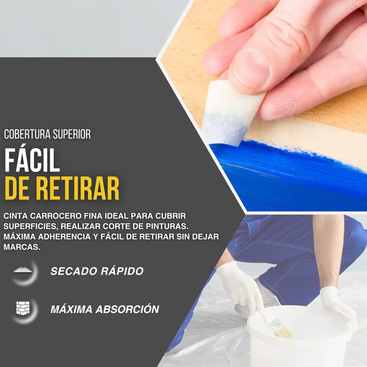 CINTA ADHESIVA CARROCERO 24cm x 45m 72 UNIDADES