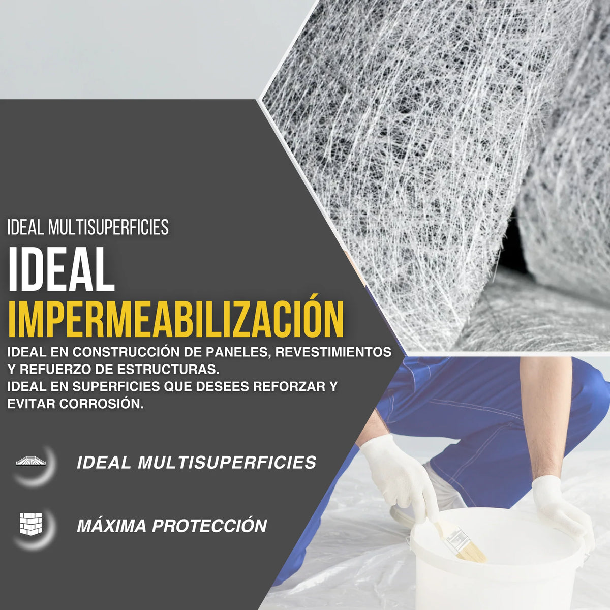 Fibra de Vidrio en Velo para Refuerzo Superficial Fino