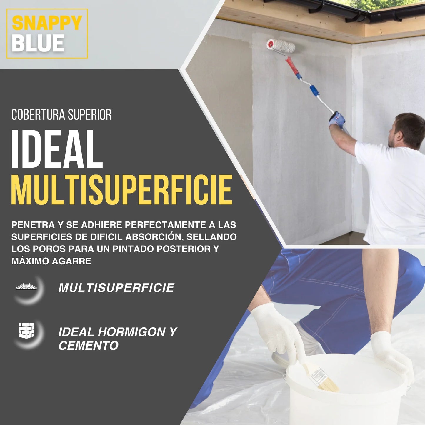 IMPRIMACIÓN  DE ANCLAJE PUENTE DE UNIÓN CEMENTO/HORMIGÓN | Snappyblue®