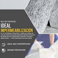 Kit de Resina de Poliéster con Catalizador para Fibra de Vidrio