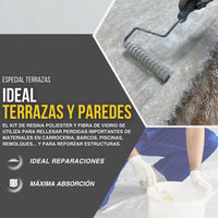 Kit de Resina de Poliéster con Catalizador para Fibra de Vidrio