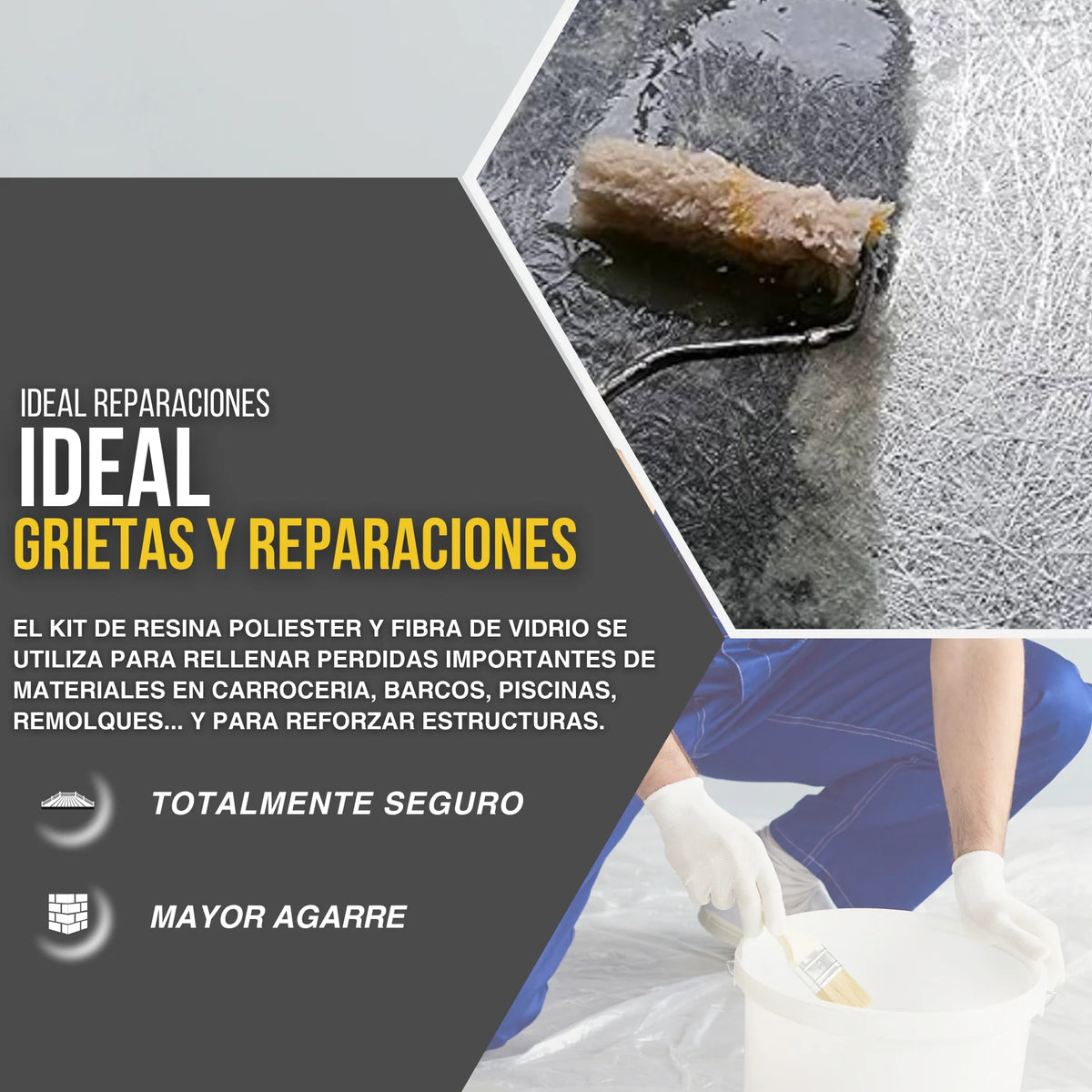 Kit de Resina de Poliéster con Catalizador para Fibra de Vidrio
