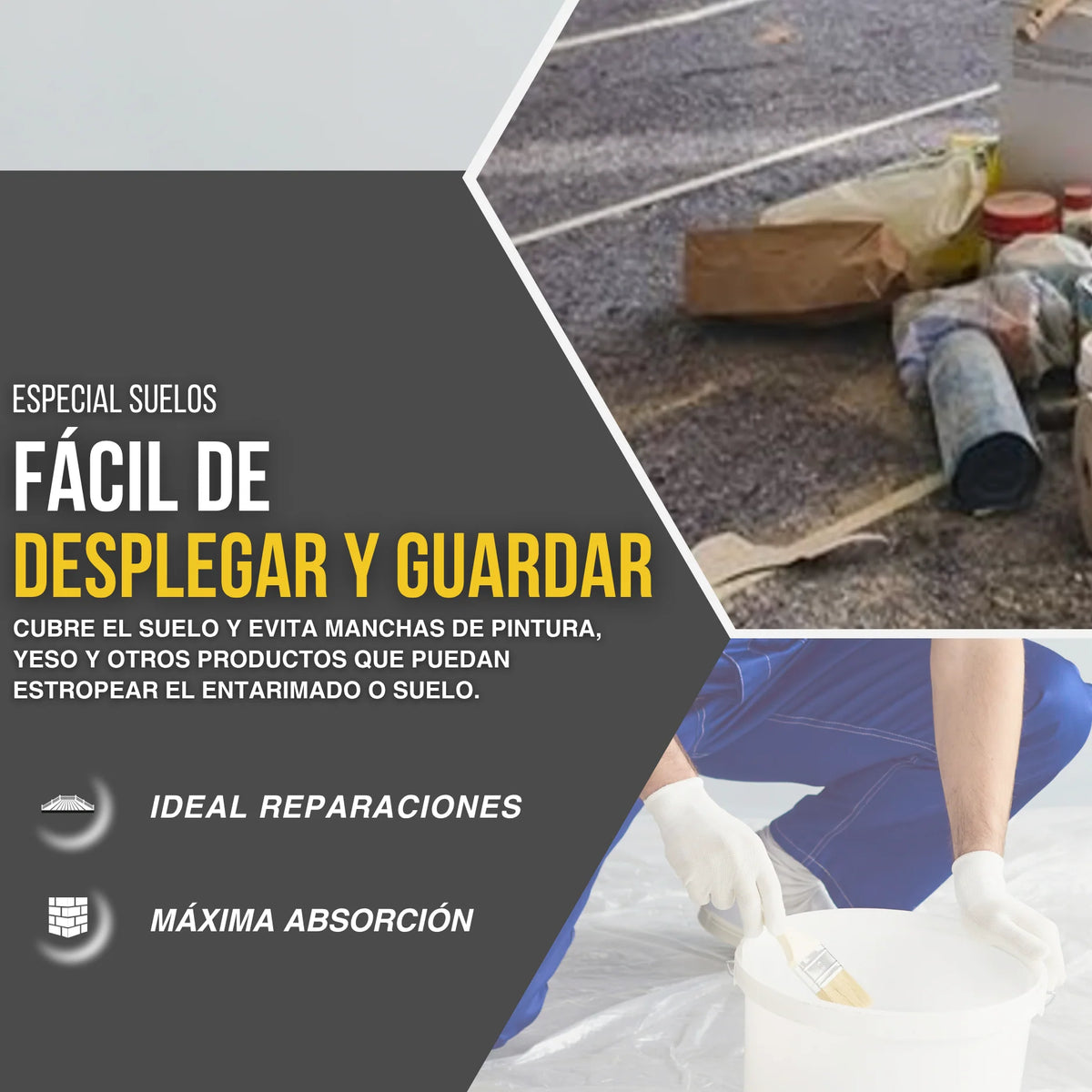 Manta Cubre Suelos Protectora para Obras y Trabajos de Pintura