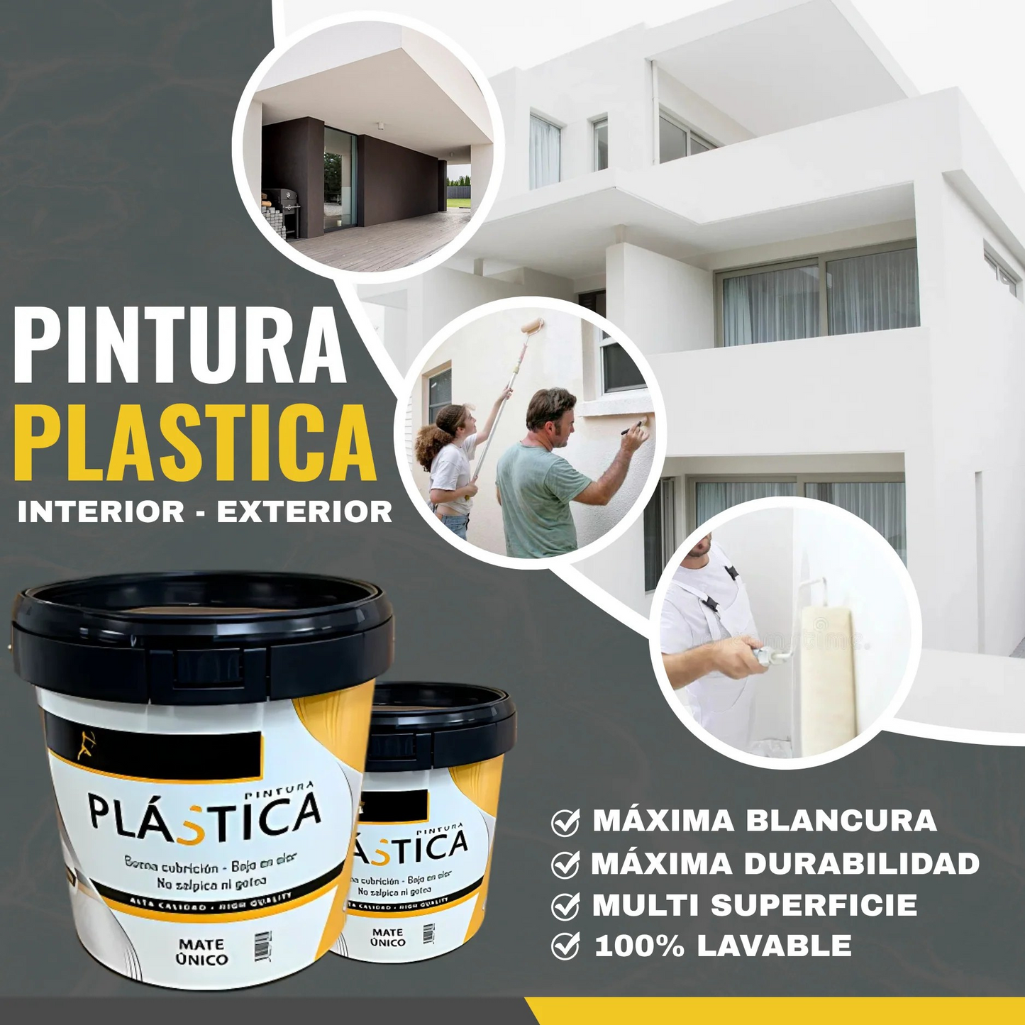 PINTURA PLÁSTICA MATE ÚNICO | Snappyblue®