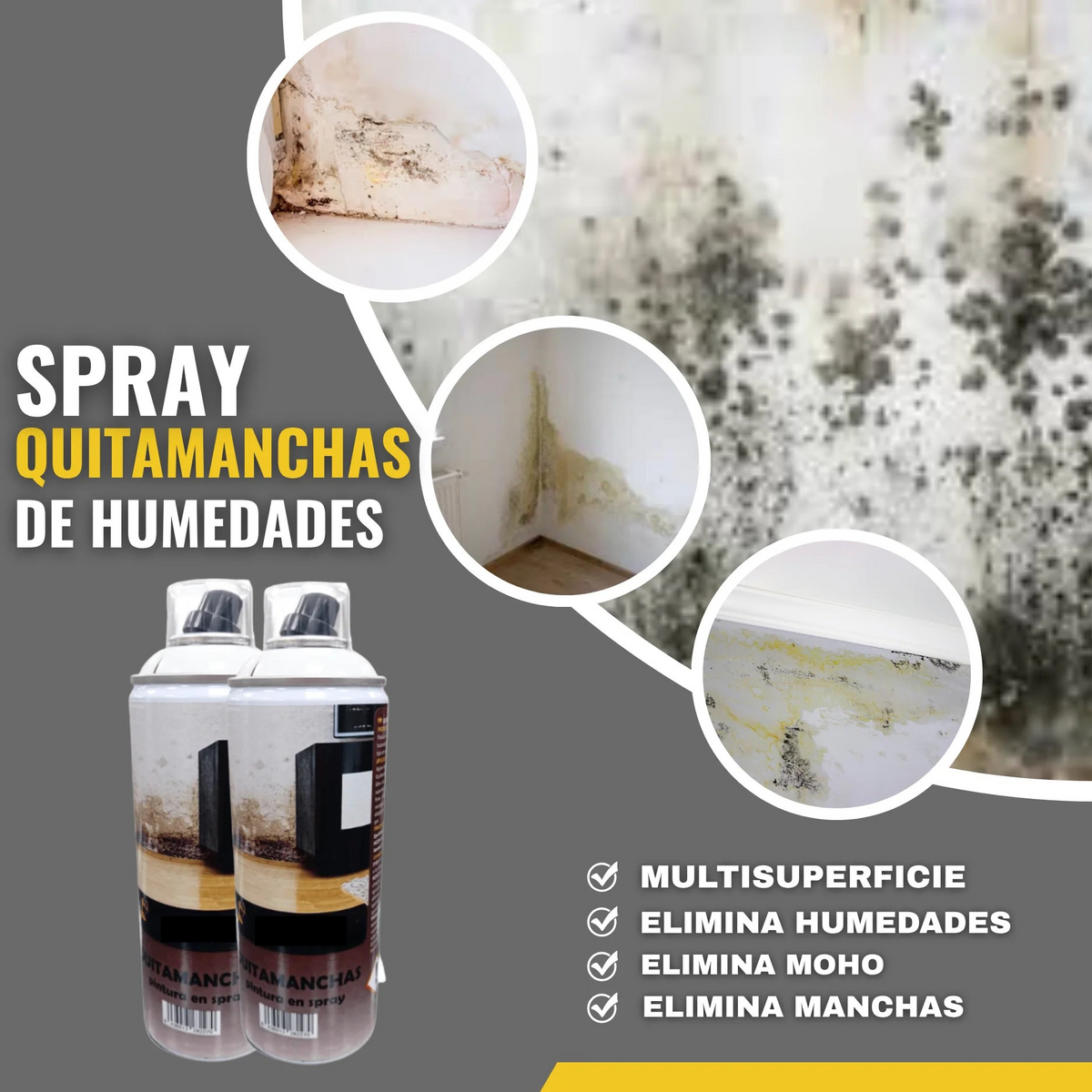 Spray Quitamanchas Antihumedad Bloqueante para Techos y Paredes