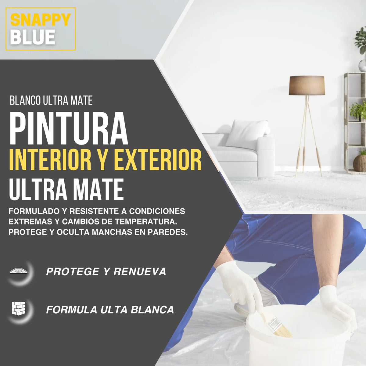 Pintura Plástica Ultra Mate Aterciopelada para Interiores