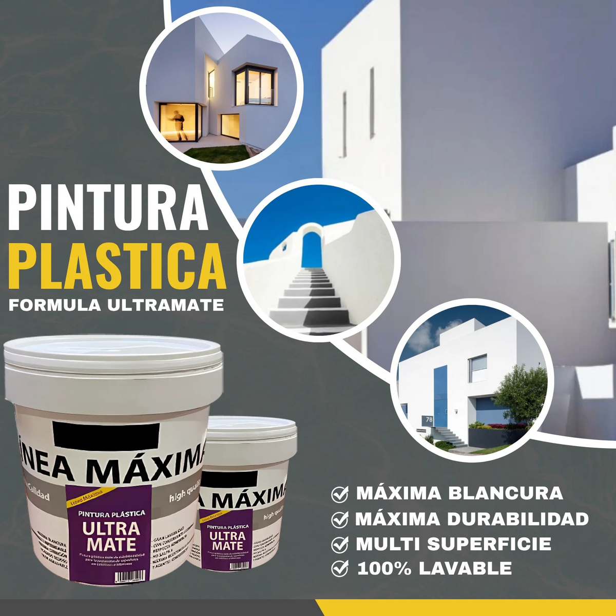 Pintura Plástica Ultra Mate Aterciopelada para Interiores